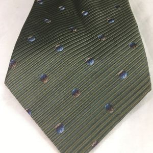 Sopranos Necktie 100% Silk Dark Green Polka Dot